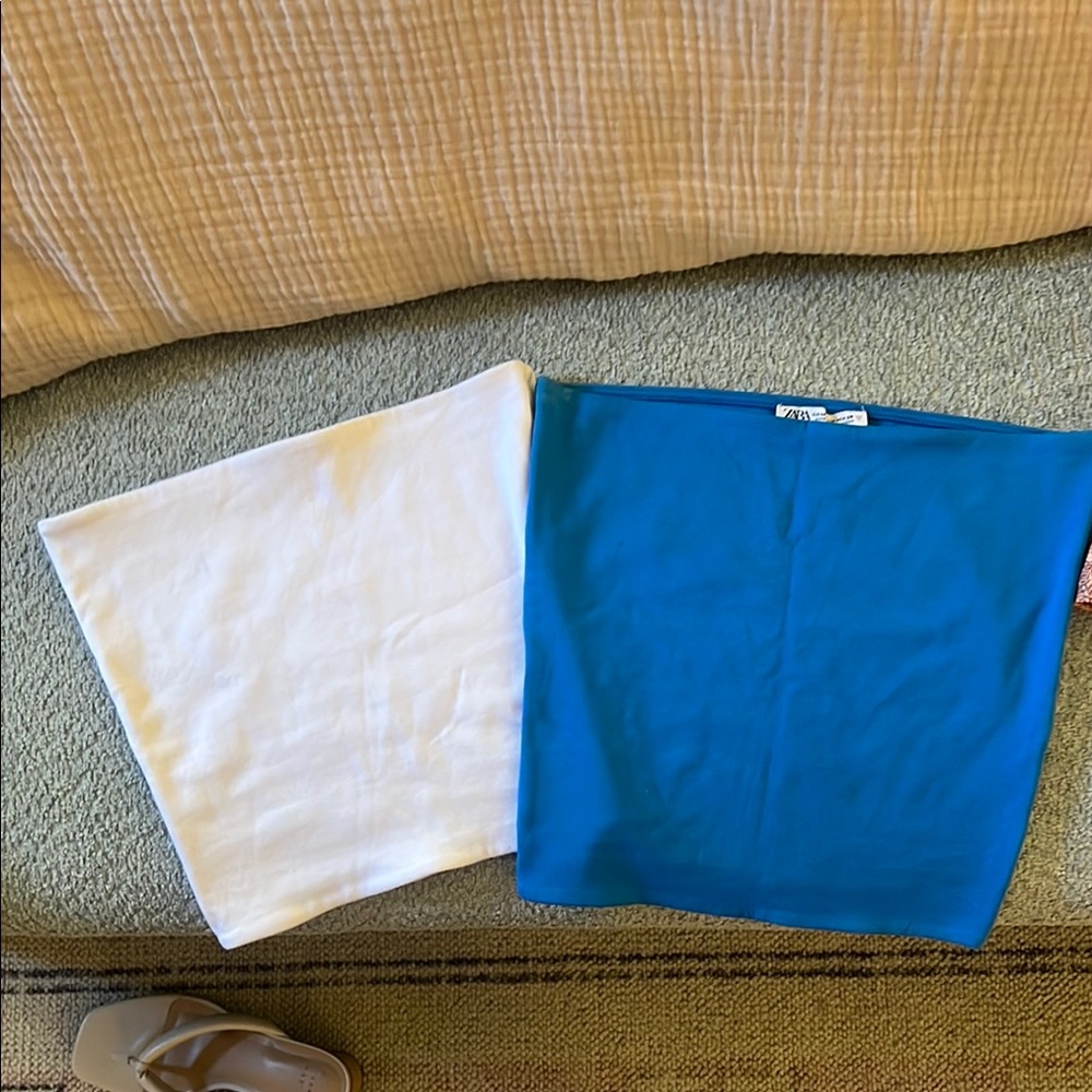 Zara Blue and White tube tops